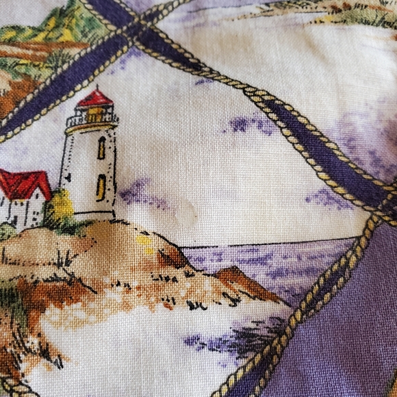 Quacker Factory Lighthouse Coast Button Down Cotton Shirt Womens 1X ~ Pre-Owned - Picture 12 of 12